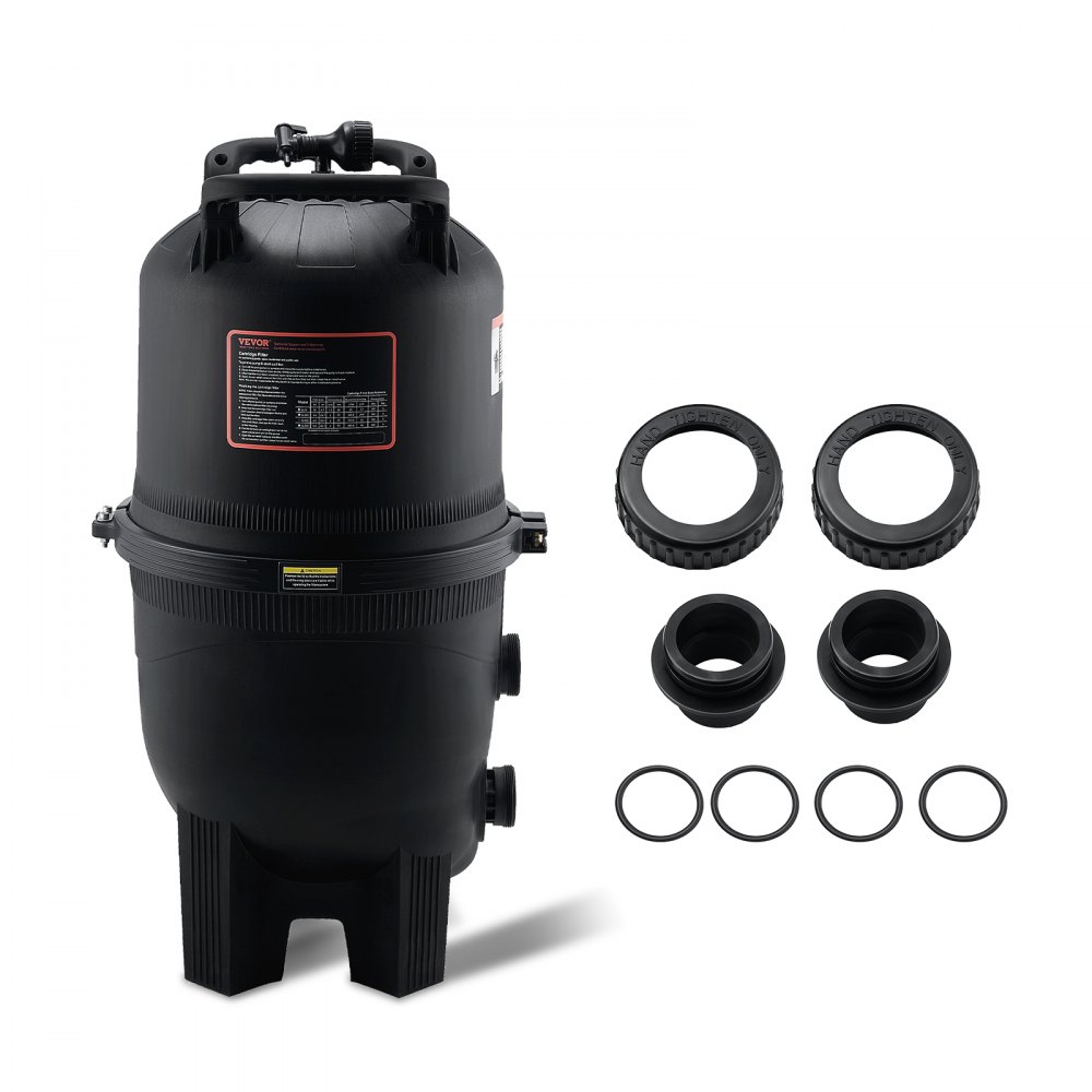 VEVOR Cartridge Pool Filter, 620 x 560 x 1169 mm, Built-in Pool Filter, Above-Ground Swimming Pool Filtration System with Upgraded Filter and Leak-Proof, for Hot Tubs, Spas, Inflatable Pools