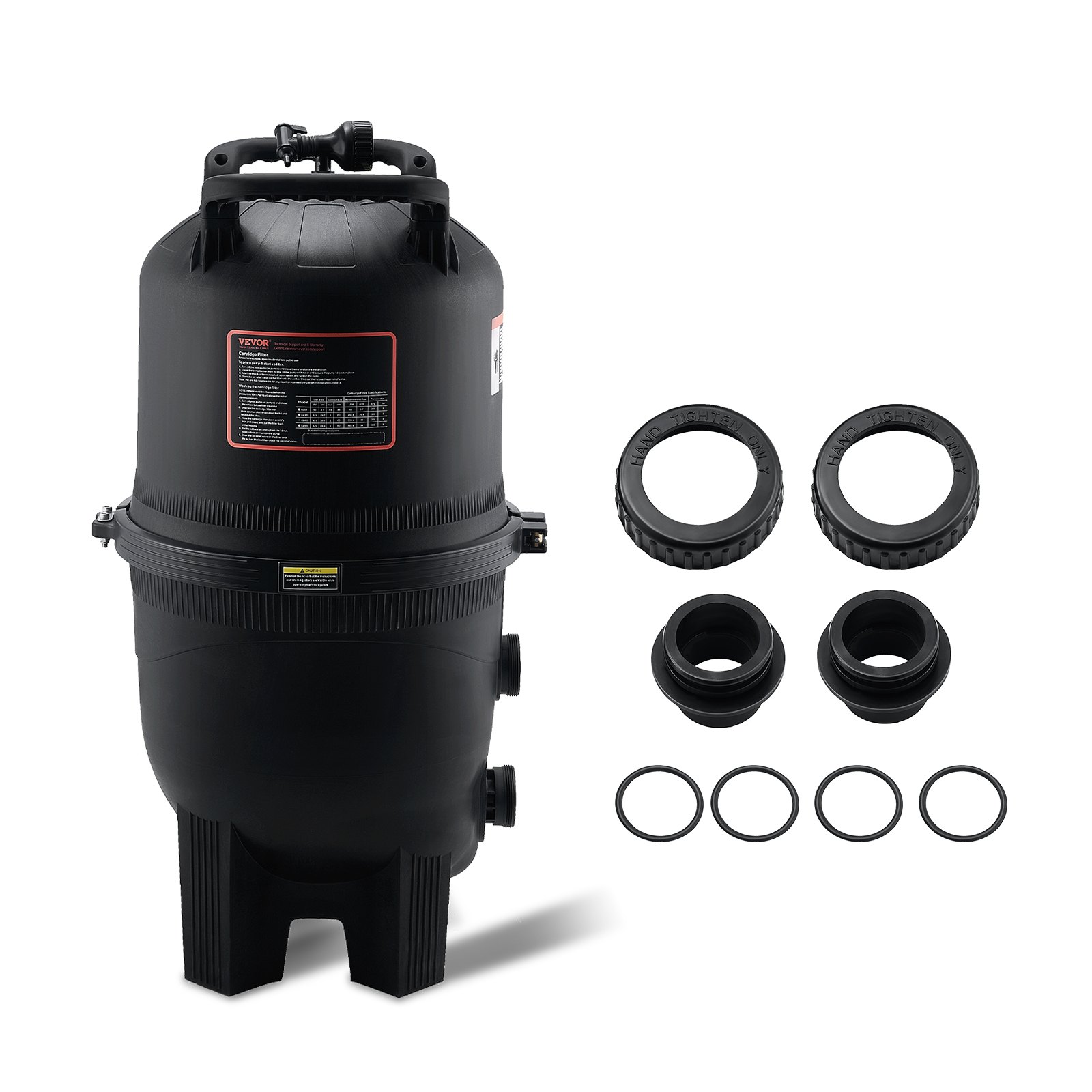 VEVOR Cartridge Pool Filter, 620 x 560 x 1169 mm, Built-in Pool Filter, Above-Ground Swimming Pool Filtration System with Upgraded Filter and Leak-Proof, for Hot Tubs, Spas, Inflatable Pools