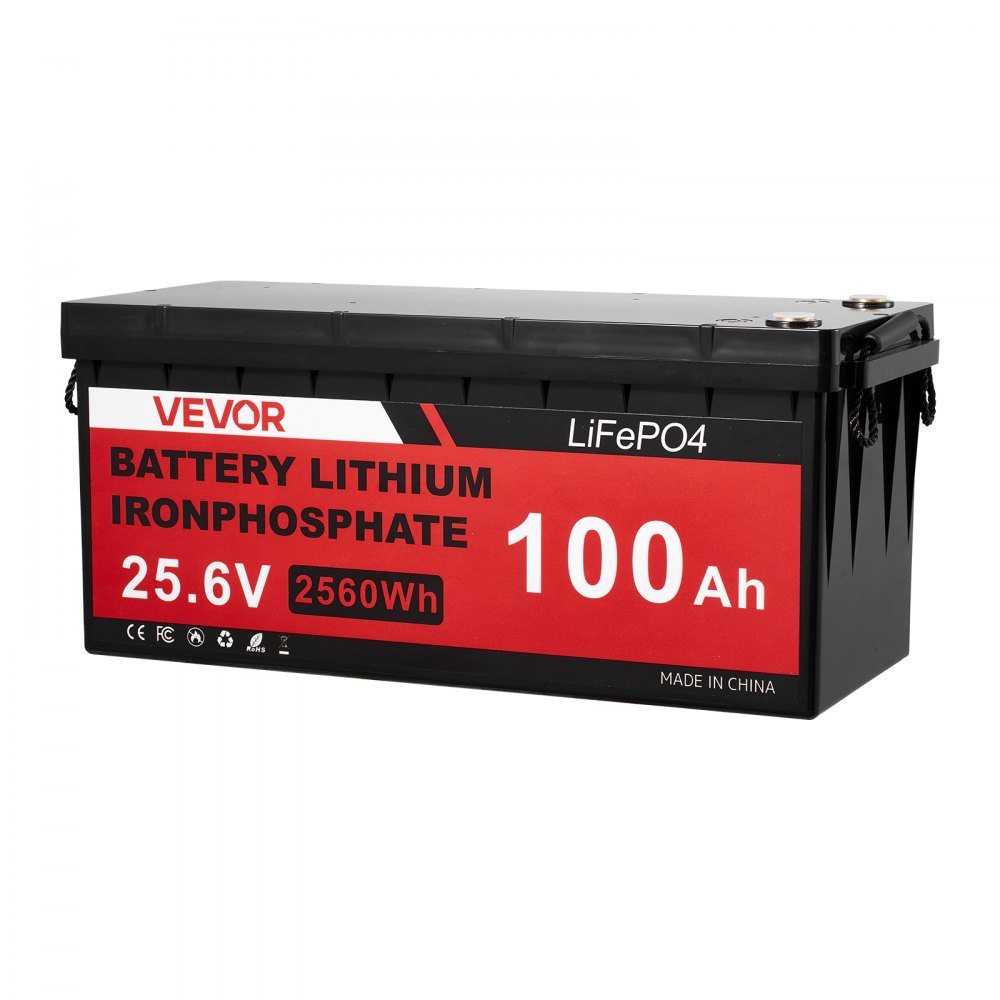 VEVOR Kit di Energia Eolica Solare 24V 1000W, 6 Pannelli Monocristallini da 100W, Turbina Eolica da 400W, Batteria LiFePO₄ 25,6V 100Ah Inverter Solare Ibrido Fuori Rete per Camper, Barca