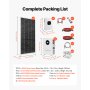 VEVOR Kit di Energia Solare Completo 48V 2400W, 12 Pannelli Monocristallini da 200W, Batteria LiFePO₄ da 51,2V 100Ah, Inverter Ibrido 48V, Fuori Rete da Camper, Barche