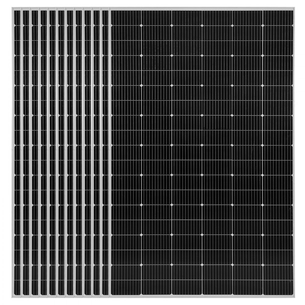 VEVOR Kit di Energia Solare Completo 48V 4800W, 12 Pannelli Monocristallini da 400W, Batteria LiFePO₄ da 51,2V 300Ah, 2 Inverter Ibridi da 5000W, per Camper, Barche