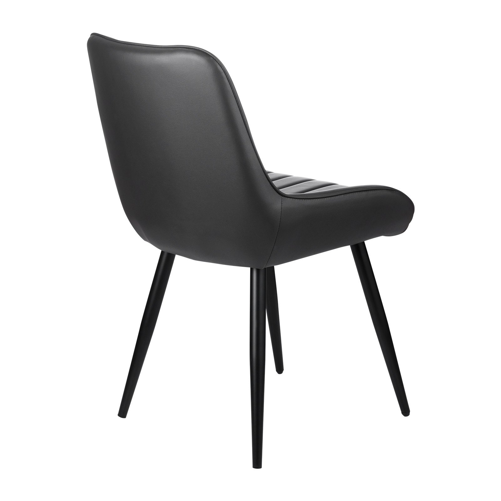 VEVOR Set di 8 Sedie da Pranzo Stile Moderno, Sedie Laterali Imbottite in Tessuto per Tavoli da Pranzo da Cucina Salvaspazio con Cuscini Gambe in Metallo, da Salotto, Soggiorno, Ristorante, Nero