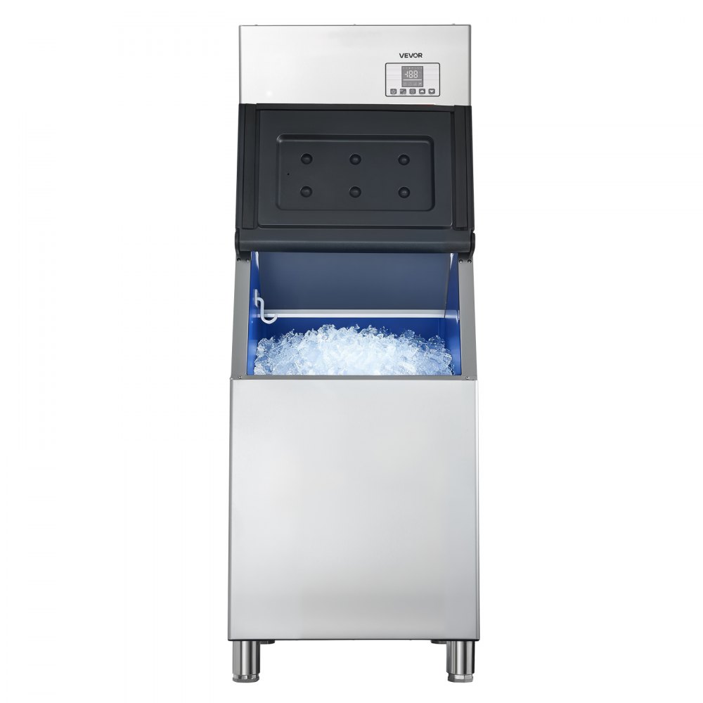 VEVOR Macchina per il Ghiaccio Commerciale, Macchina Autopulente per il Ghiaccio da 181 kg 24 Ore con Contenitore di Stoccaggio in Acciaio Inox da 136 kg, con Touchscreen per Bar, Caffetteria