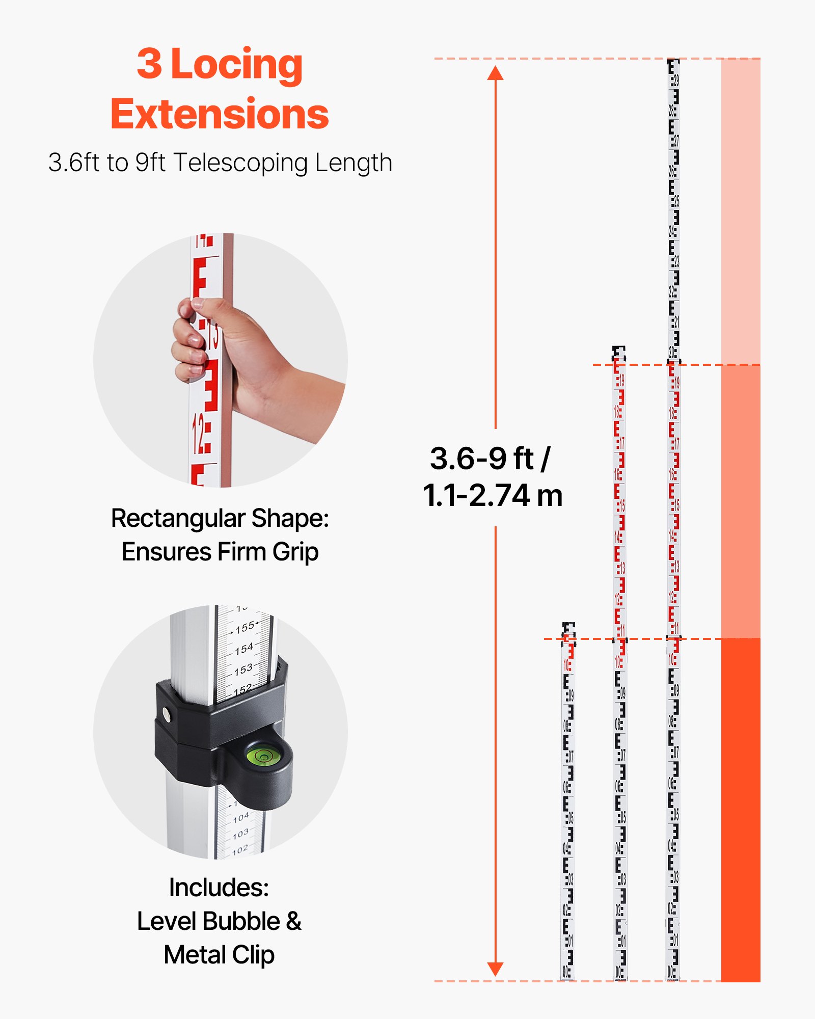 VEVOR Kit Livella Laser Rotante Raggio Verde, Kit Livella Laser Rotante a 360° con Treppiede Portata 500 m, Pendenza Regolabile, Angolo Scansione Flessibile con Telecomando Custodia per Trasporto