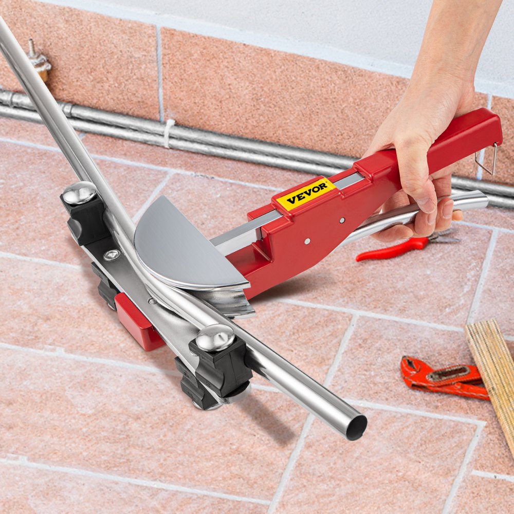 VEVOR Piegatubi, 7 matrici 1/4-7/8 pollici, Kit piegatubi a cricchetto per refrigerazione, Piegatubi a 90° con attacco per piega inversa per HVAC