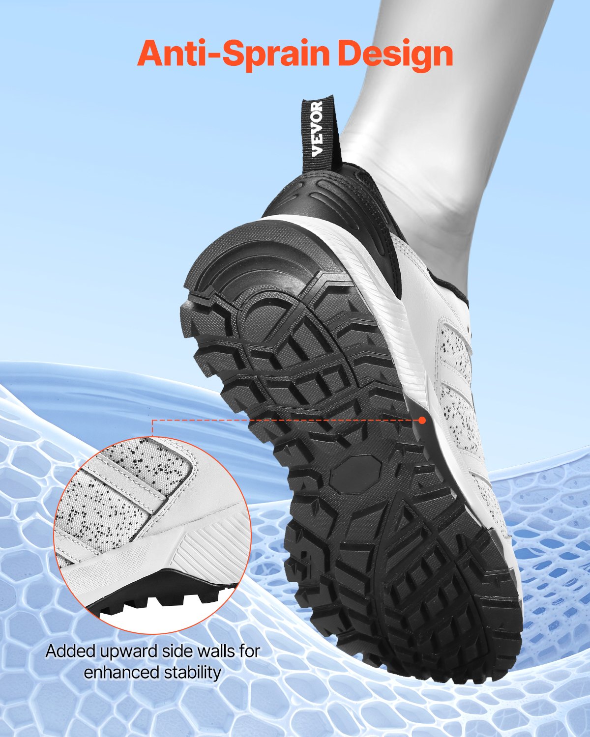 VEVOR Scarpe da Allenamento Trasversale, Scarpa da Ginnastica, Scarpe con Punta Larga, Supporto per l'Arco Plantare e Lacci Regolabili, Scarpa Allenamento, Taglia US 13, Bianco, Larghezza M