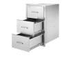 VEVOR Cassetti per Cucina da Esterno, Cassetti a Triplo Accesso, Armadietti a Filo in Acciaio Inossidabile, Organizzatore per Isola Barbecue con Maniglia e Supporto di Carta 420x520x736 mm