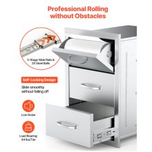 VEVOR Cassetti per Cucina da Esterno con Triplo Accesso Barbecue 420x520x736 mm