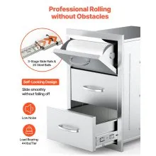 VEVOR Cassetti per Cucina da Esterno con Triplo Accesso Barbecue 420x520x736 mm