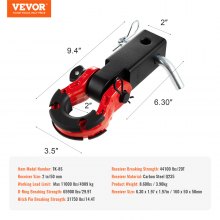 VEVOR Gancio Rimorchio Gancio Ricevitore 50 mm D-Ring 29,9 T Recupero Veicoli