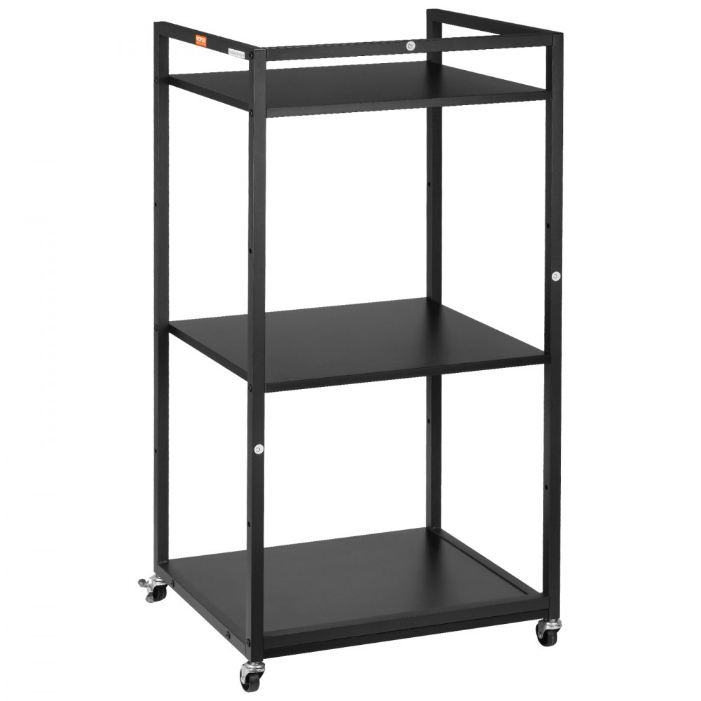 VEVOR Supporto per Stampante Portaoggetti Mobile 4 Ruote per Ufficio Studio Rastrelliera per Stampante 3 Ripiani Regolabili, Supporto per Stampante Tavolo MDF Capacità Carico Max. 45kg Altezza 102cm