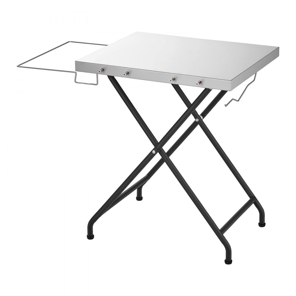 VEVOR Tavolo da Barbecue per Esterno Preparazione Campeggio Picnic 61x51 cm Bancone Pieghevole Portatile, Carico max 32 kg, Supporto a Forma di X, Postazione per Forno di Pizza, Utensili, Accessori
