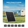 VEVOR Caricabatteria Solare da 30 W 12 V, Caricabatteria Solare con Regolatore MPPT Intelligente Staffa di Montaggio Regolabile, Impermeabile IP67 per Auto, Barche, Camper, Moto Rimorchi