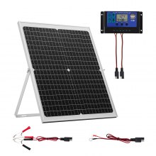 VEVOR Caricabatteria Solare da 30 W 12 V, Caricabatteria Solare con Regolatore MPPT Intelligente Staffa di Montaggio Regolabile, Impermeabile IP67 per Auto, Barche, Camper, Moto Rimorchi
