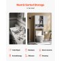 VEVOR Mobiletto Portaoggetti Sopra WC 600 x 210 x 1651 mm Organizzatore per Bagno, Capacità di Carico di 30 kg con Doppia Anta e Ripiano Regolabile, Mobile da Bagno con Ripiano Aperto, Bianco