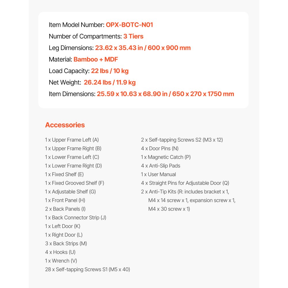 VEVOR Mobiletto Portaoggetti Sopra WC 650 x 270 x 1750 mm Organizzatore per Bagno, Carico di 10 kg con Doppia Anta e Ripiano Interno Regolabile, Mobile da Bagno con Ripiano Aperto, Naturale