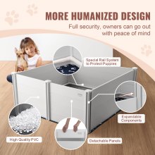 VEVOR Box per Parto Cani 152 x 152 x 61 cm Rotaie Tappetino per Pipì Bianco