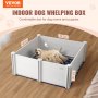 VEVOR Box per Parto Cani 122 x 122 x 46 cm Rotaie Tappetino per Pipì Bianco