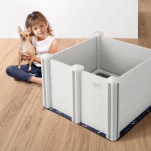 VEVOR Box per Parto Cani  72 x 72 x 46 cm Rotaie Tappetino per Pipì Bianco