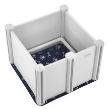 VEVOR Box per Parto Cani  72 x 72 x 46 cm Rotaie Tappetino per Pipì Bianco