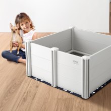 VEVOR Box per Parto Cani 98 x 98 x 46 cm Rotaie Tappetino per Pipì Bianco