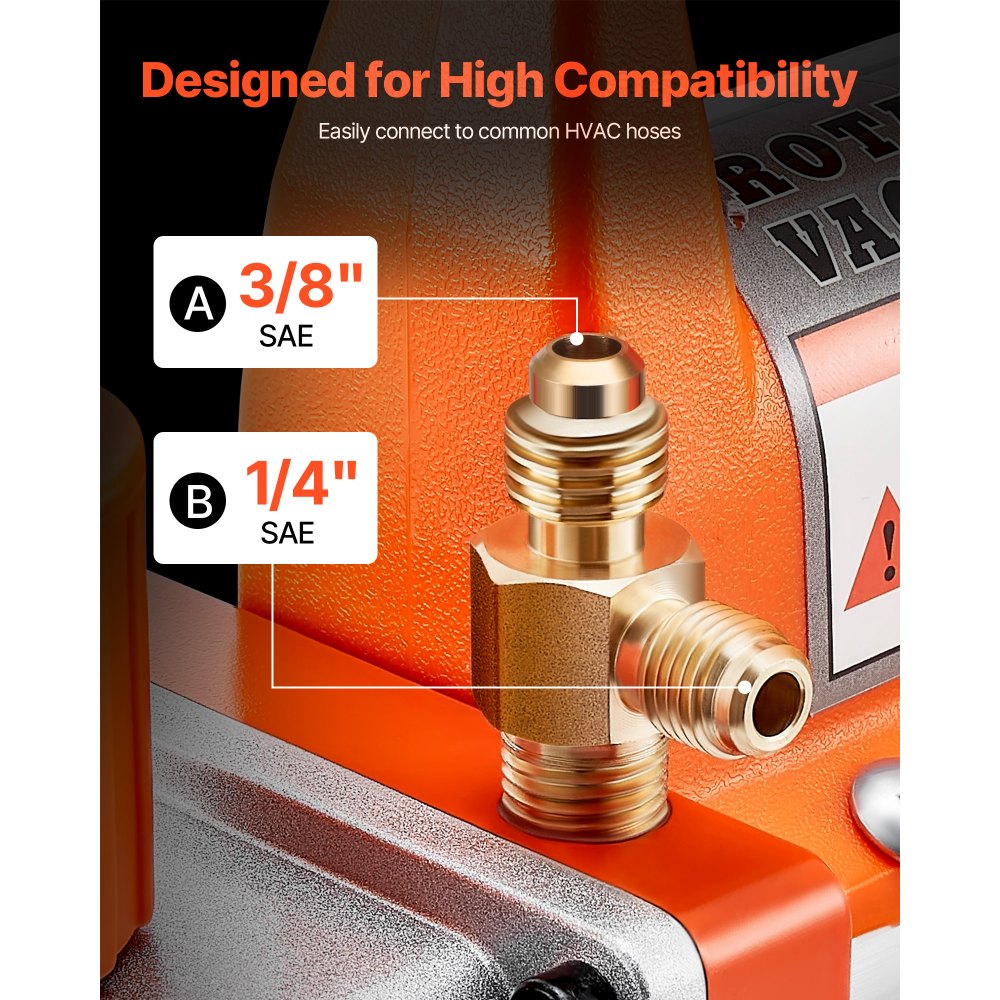 VEVOR Pompa per Vuoto 100 L/min a Palette Rotanti Monostadio HVAC Sistema R134a R22 R410a Serbatoio dell'olio, Motore a 4 Poli 5 Pa Pompa Vuoto per Manutenzione di Impianti Climatizzazione per Auto