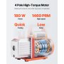 VEVOR Kit Pompa a Vuoto da 110 L/min, Kit Camera di Degasaggio 11,36 L, Pompa per Vuoto Monostadio, Coperchio in Vetro Temperato, Tubo 1,5 m, per Stabilizzare Resina Siliconica Degassante Legno