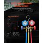 VEVOR Pompa per Vuoto e Manometro AC 1,65 L/s, ad Aria HVAC a Palette Rotanti Monostadio, Kit Manometro per Collettore Refrigerante A/C, con Tubi Flessibili, Refrigerazione per R134a, R12, R22, R502a