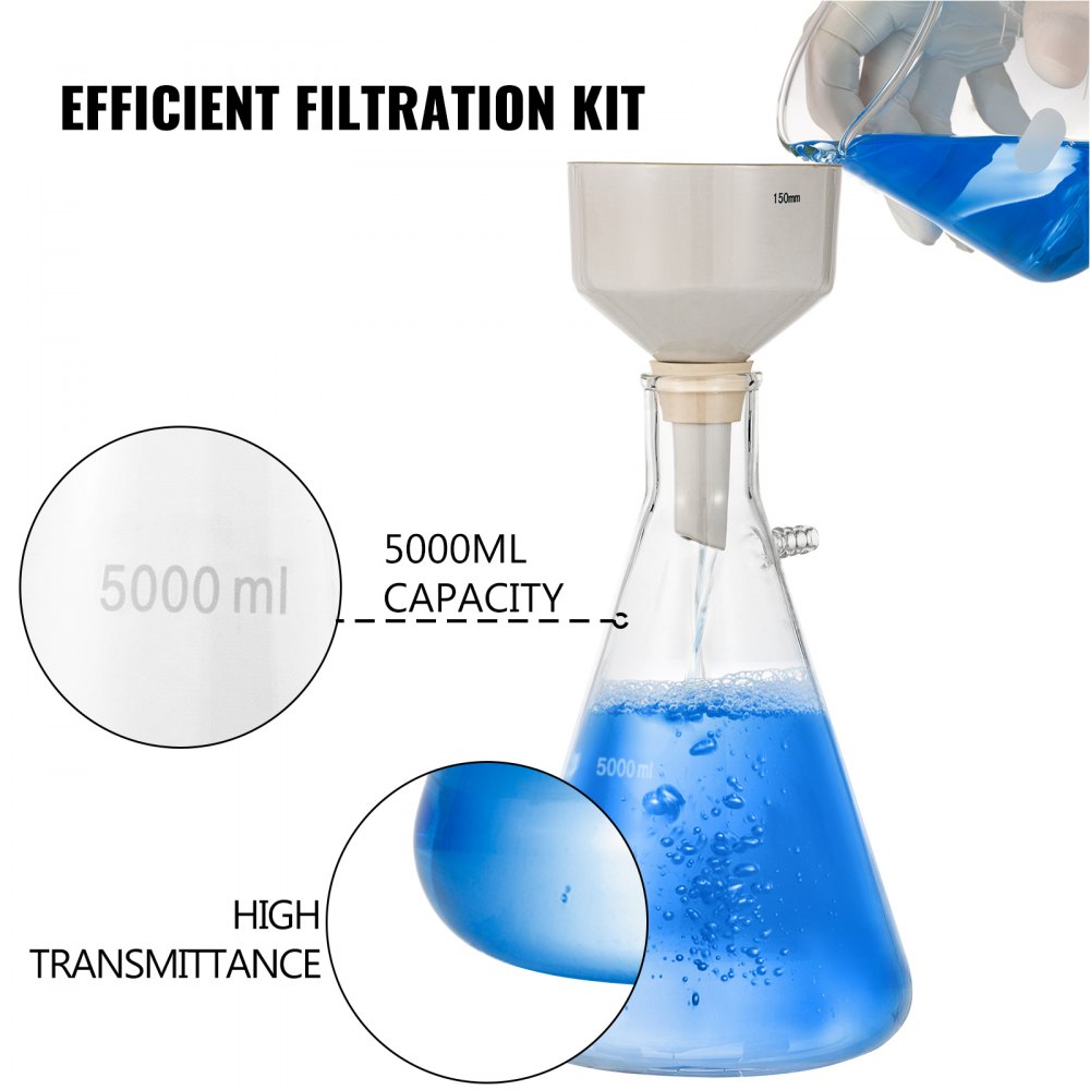 Vevor Kit Per Aspirazione A Vuoto Apparecchio Di Buchner Imbuto 5000 Ml/150mm
