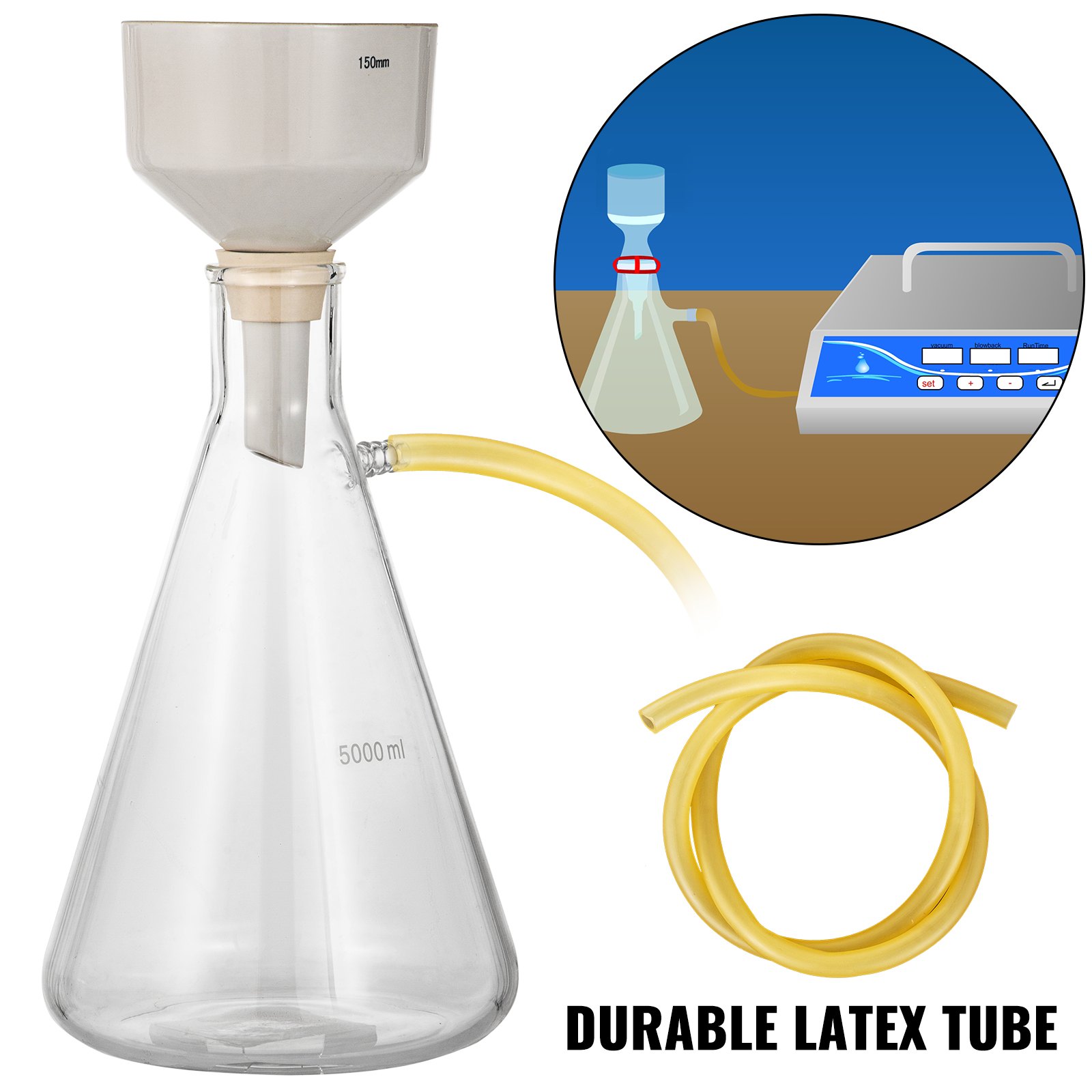 Vevor Kit Per Aspirazione A Vuoto Apparecchio Di Buchner Imbuto 5000 Ml/150mm