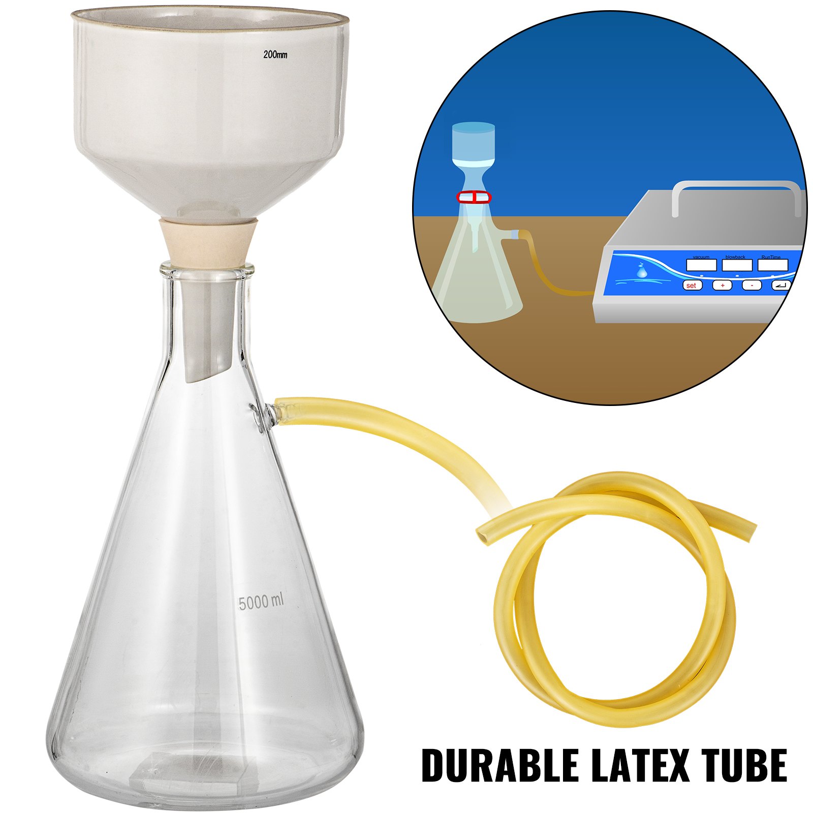 Vevor Kit Per Aspirazione A Vuoto Apparecchio Di Buchner Imbuto 5000 Ml/200mm