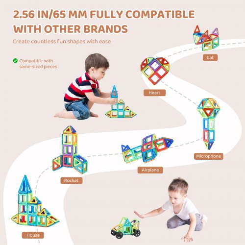 COOLJOY Costruzioni Magnetiche per Bambini, 141 Pezzi Blocchi Magnetici