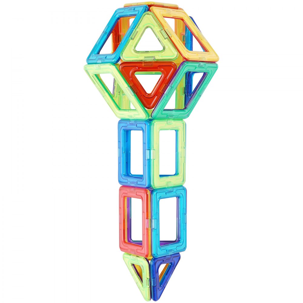 VEVOR Piastrelle Magnetiche 235 x 45 x 200 mm Blocchi da Costruzione Magnetici per bambini 123 PZ, set costruzioni Magnetiche, Gruppi di Ruote e Ruota Panoramica, Giocattoli Educativi STEM da Impilare