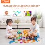 VEVOR Piastrelle Magnetiche 235 x 45 x 200 mm Blocchi da Costruzione Magnetici per bambini 123 PZ, set costruzioni Magnetiche, Gruppi di Ruote e Ruota Panoramica, Giocattoli Educativi STEM da Impilare