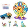 VEVOR Piastrelle Magnetiche 123 Pezzi Set di Costruzioni Magnetiche per Bambini