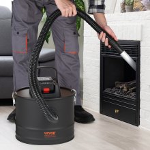 VEVOR Aspiracenere 15 L Aspirapolvere per Caminetti 10 Kpa per Caminetti Nero