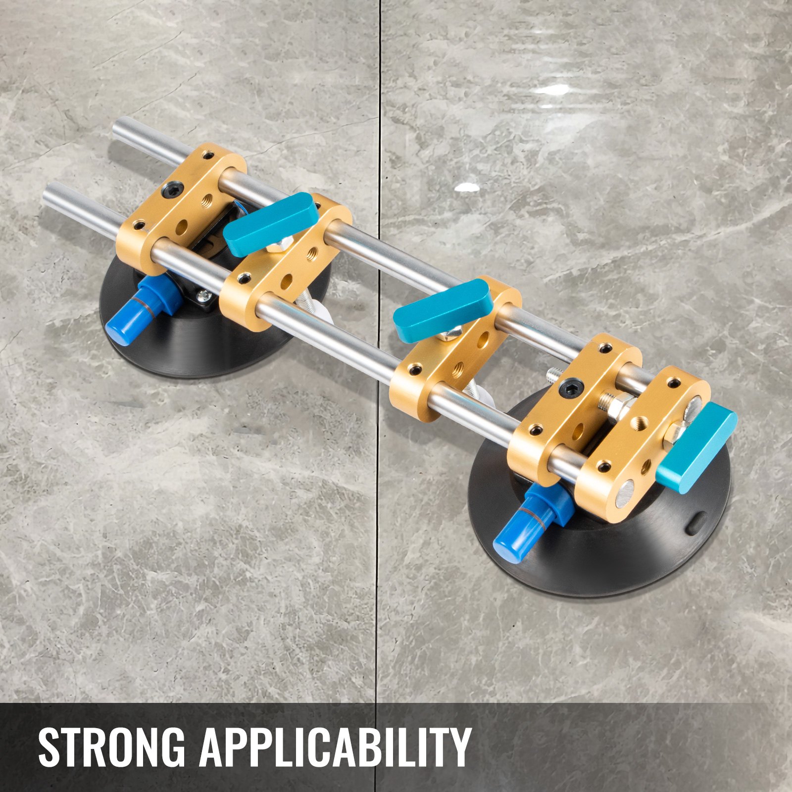 VEVOR Incastonatore di Cuciture senza Cuciture 152 mm, con Due Ventose a Vuoto, Strumento di Aggraffatura a Ventosa con Manopole Regolabili,  Strumento d'Installazione in Marmo, Per Marmo, Pavimento