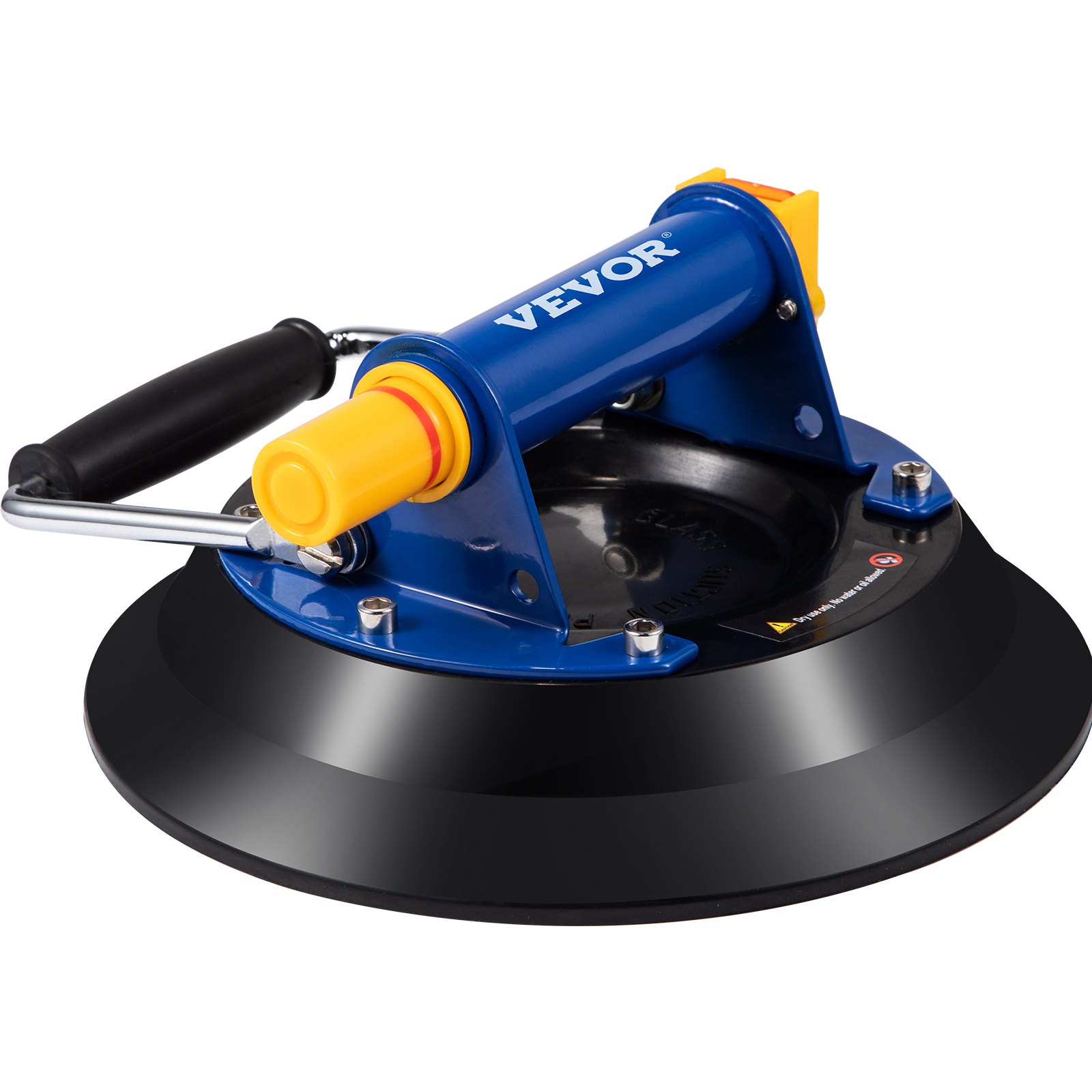VEVOR Ventosa a Sollevamento per Vetro da 175 kg, Ventosa Diametro 22,8cm per Piastrelle, Ventosa Colore Blu Nero con Guanto e Anello di Trazione, per Grande Vetro, Piastrelle, Acquari, Plastica, ecc.