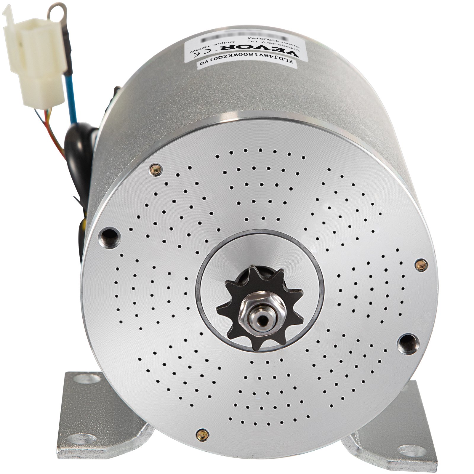 VEVOR Motore Spazzolato Fiori, Motore Elettrico Spazzolato 1800W DC 48V con Maniglie, Cablaggio per Scooter Elettrico Fai-da-te e Bici da go-kart