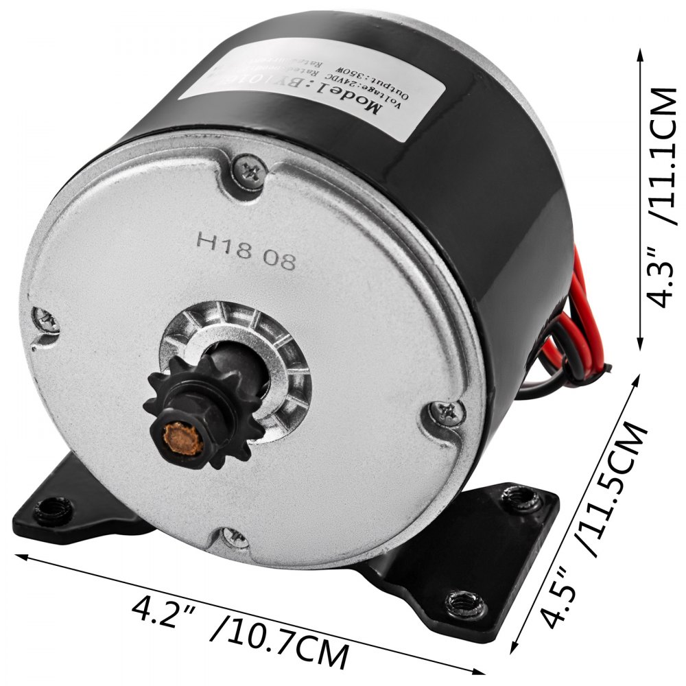 24v Dc 350w Motore Elettrico Spazzolato Con 11 Tooth #25 3450rpm Per Bici