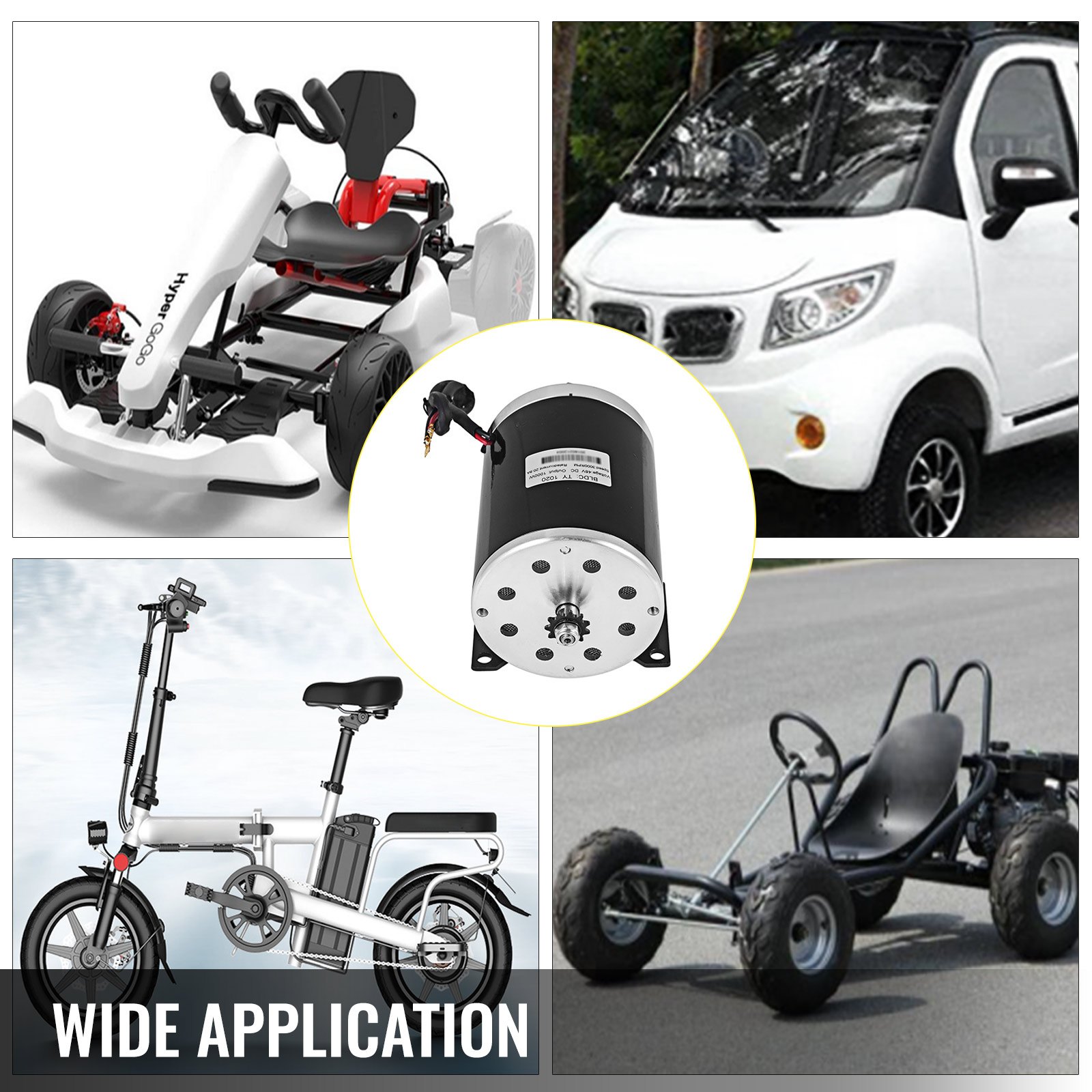 Motore Elettrico Spazzolato Da 48v Dc 1000w 3000 Rpm Per Bici Elettrica Go-kart