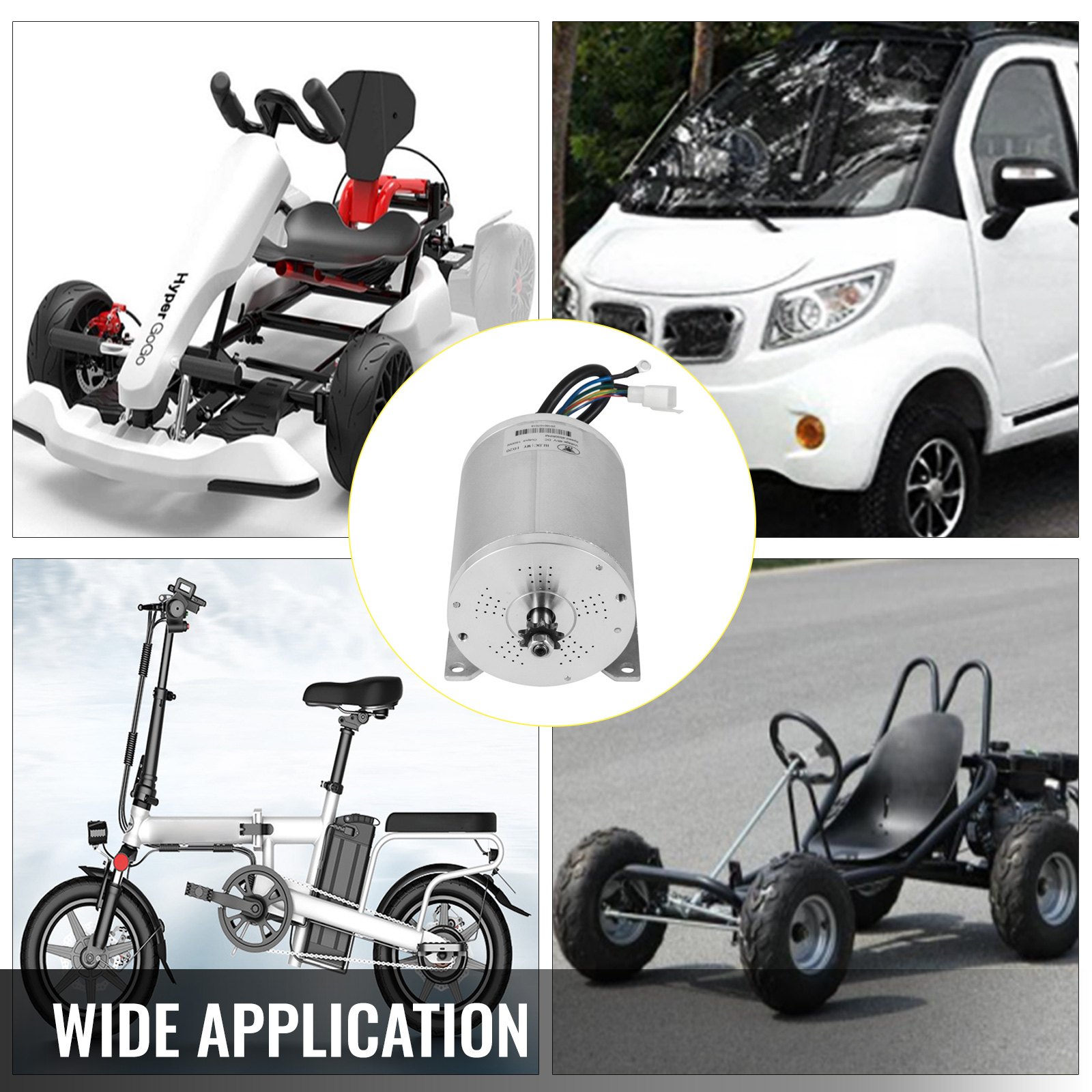 VEVOR Motore Elettrico CC Senza Spazzole da 48V 1800W, Motore Elettrico per Bicicletta 5,33 kg, Velocità Nominale 4500 RPM per Scooter Elettrico, Bicicletta Elettrica, E-Scooter, E-Motor, Motocicletta