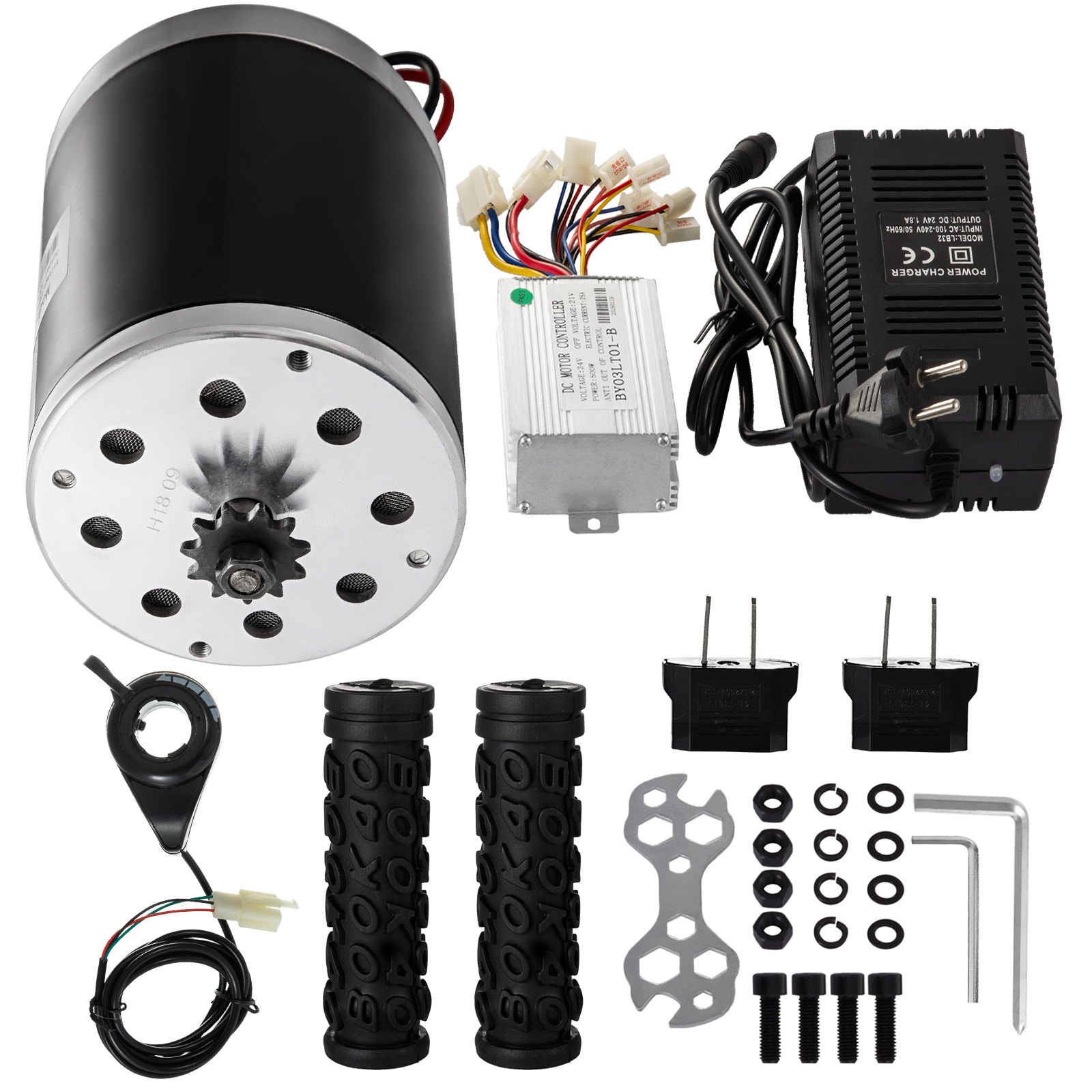 Motore Elettrico Spazzolato 24v Dc 500w 2500rpm + Controllore Per E-bici Go-kart