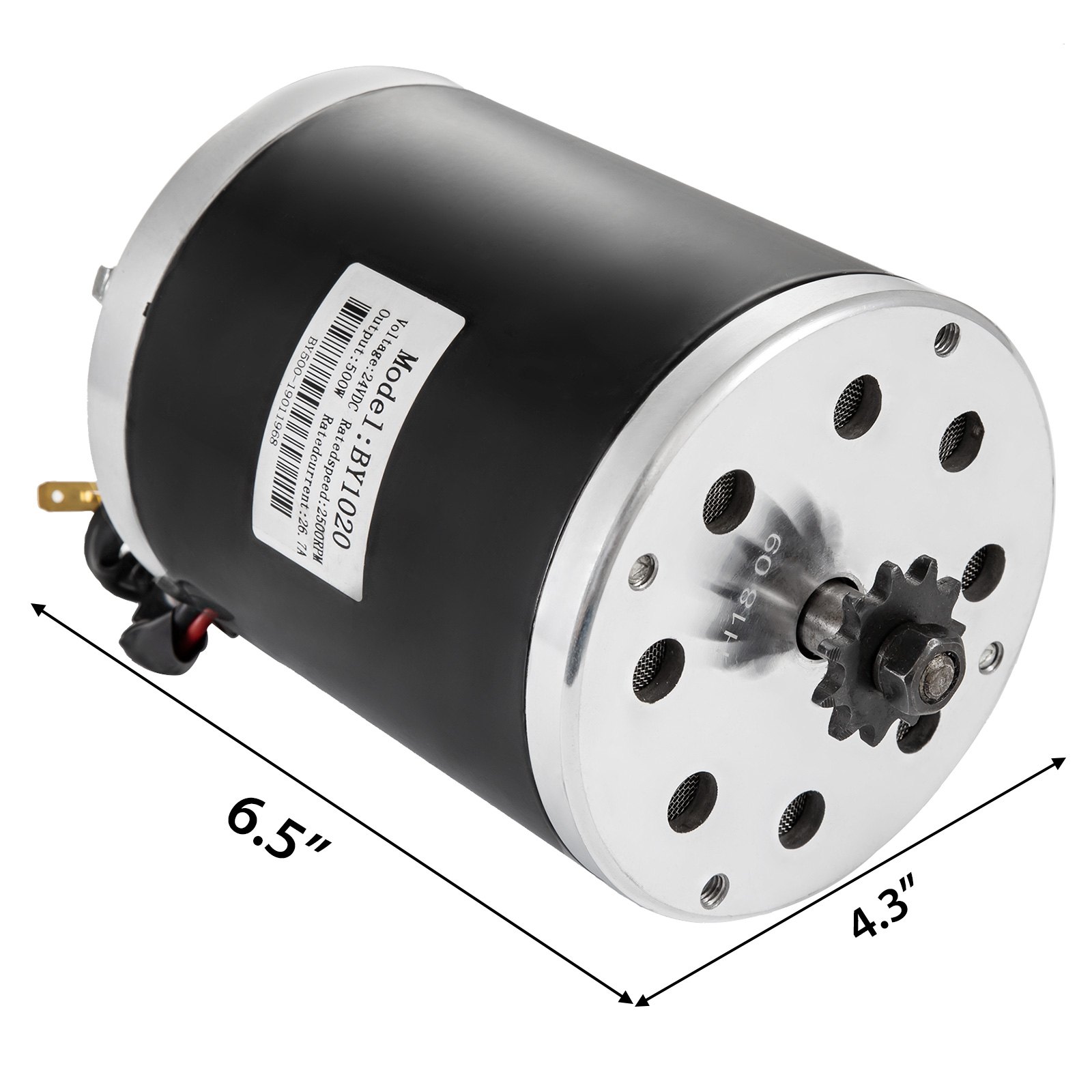 Motore Elettrico Spazzolato 24v Dc 500w 2500rpm + Controllore Per E-bici Go-kart