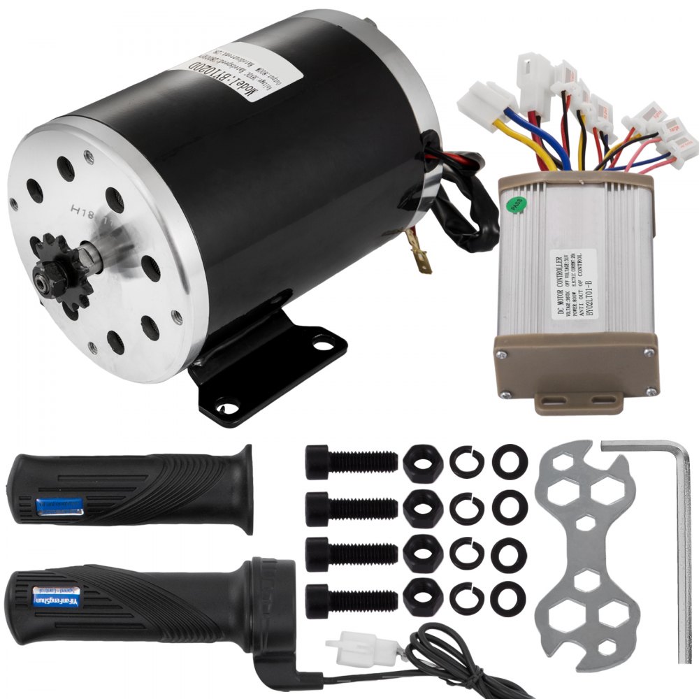 Kit Motore Elettrico A Spazzole 36v Dc 800w Controller Maniglie Per Bici Go Kart