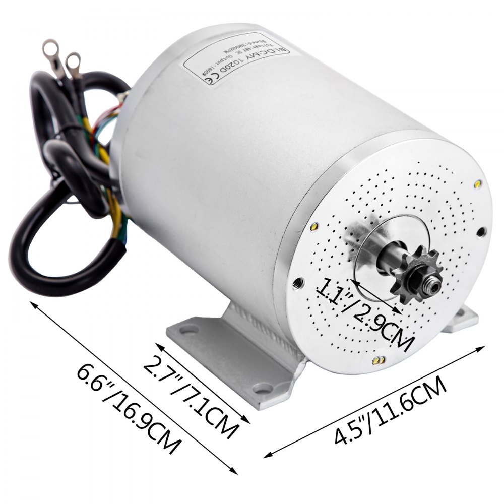 Motore Elettrico Spazzolato 48v 1600w 3900rpm Per Go Kart Bici Elettrica