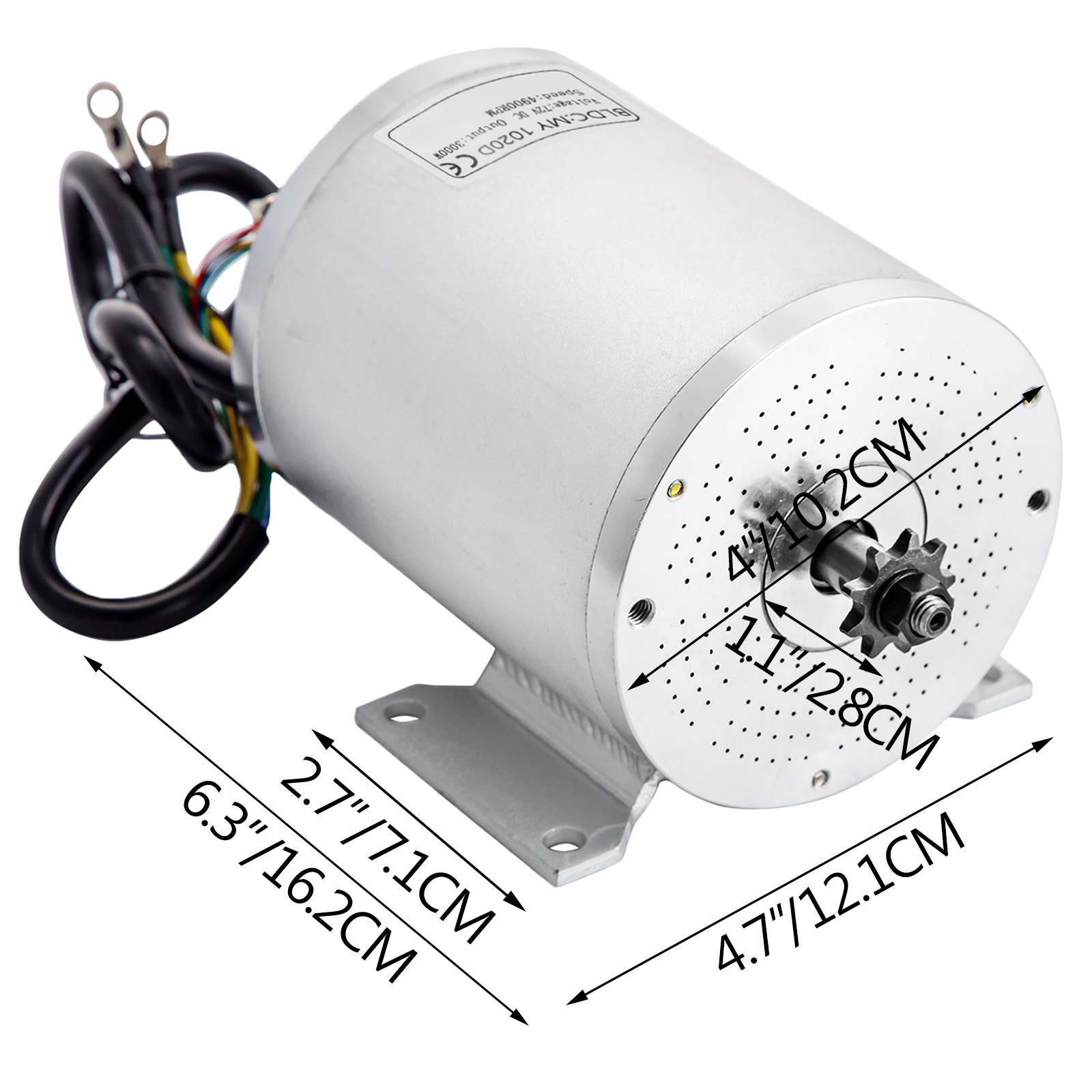 Motore Elettrico Spazzolato 72v 3000w 4900rpm Per Go Kart Bici Elettrica