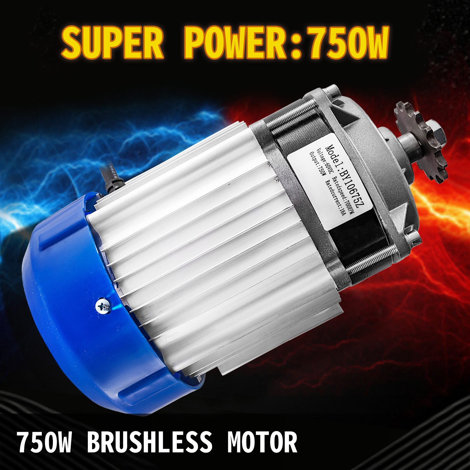 0.75kw Motore Elettrico senza Spazzole 60v 700rpm Senza Staffa Per Bici go Kart