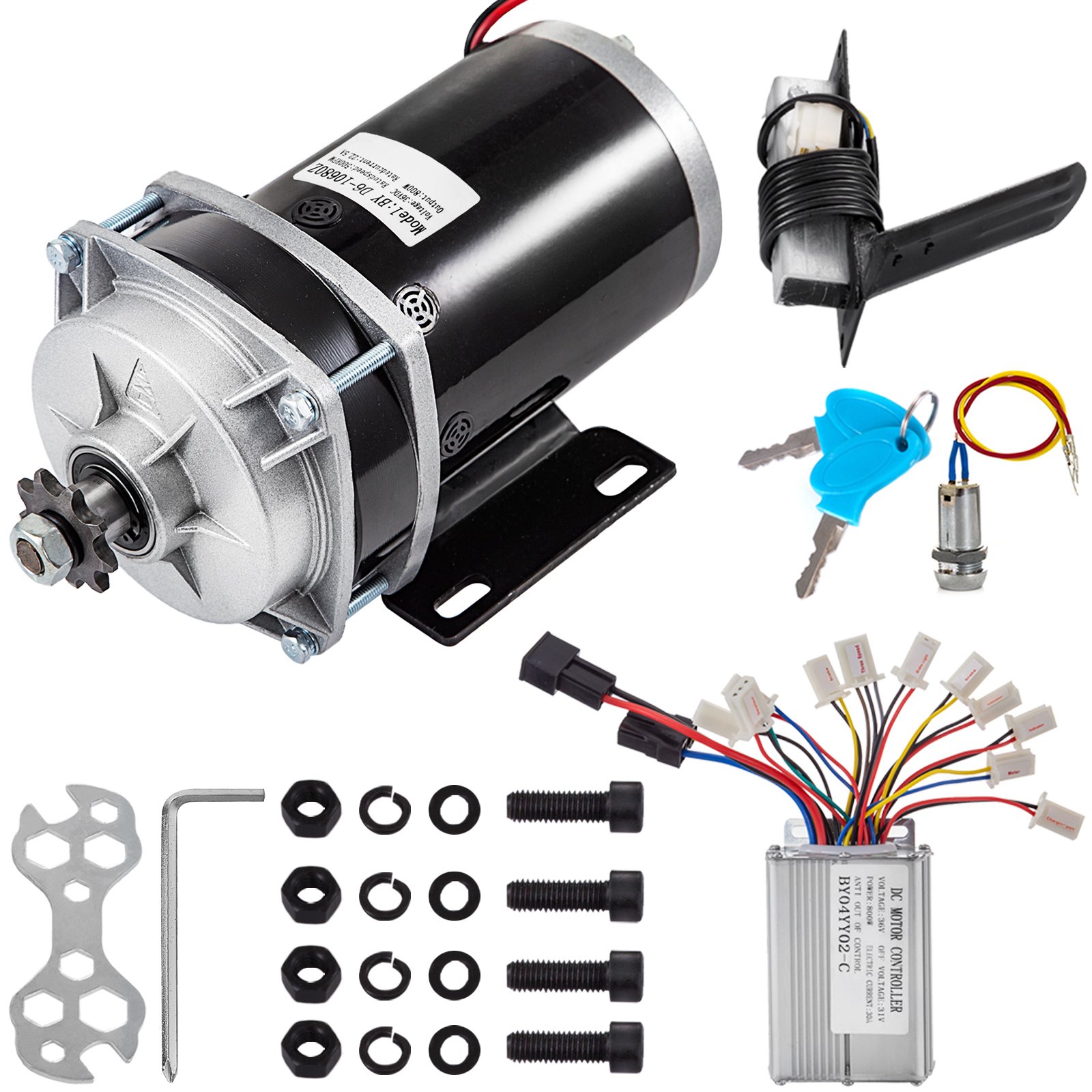 Motore Elettrico Spazzolato 800w 36v 500rpm Con Riduzione Pedale