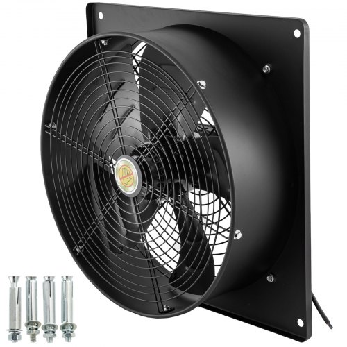 18in AXIAL Square Frame Outer Rotor Fan 250W High Speed 1390Rpm Pure Copper Quadrupole Motor for Cooling Ventilation Exhaust Projects